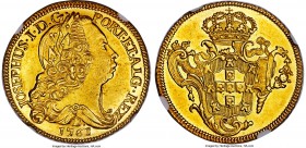 Jose I gold 6400 Reis 1761-B MS62 NGC, Bahia mint, KM172.1, Russo-406. A fully struck and well-centered example of this scarcer Bahia minted issue. Ey...