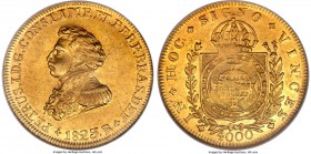 Pedro I gold 4000 Reis 1823-R AU58 NGC, Rio de Janeiro mint, KM369.1, LMB-O593. Nicely detailed with luster in the legends. Attractive for the grade, ...