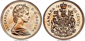 Elizabeth II silver Mint Error Prooflike 50 Cents 1970 PL64 NGC, Royal Canadian mint, KM75.1. In the past 20 years of auction records only two other s...