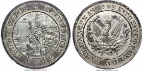 George I tin Matte Specimen "Arkadi Monastery Destruction" Medal 1868 SP62 PCGS, Wurzbach-4768. 61mm. Struck in commemoration of the destruction of th...