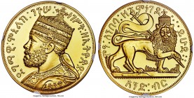 Menelik II gold Proof Fantasy Birr (Talari) EE 1889 (1897) PR66 Cameo NGC, Pinches mint, KM-X1, Gill-S40. Reportedly struck by Pinches for Geoffrey He...