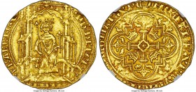 Philip VI (1328-1350) gold Double Royal d'Or ND AU55 NGC, Fr-267, Dup-253, Ciani-276. An unquestionable treat for the connoisseur of fine French hamme...