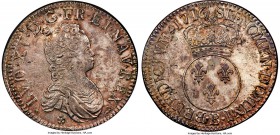 Louis XV Ecu 1716-B MS63 NGC, Rouen mint, KM414.3, Dav-1326, Gad-317. Fully choice, with crisp legends and central details, and just a hint of the und...