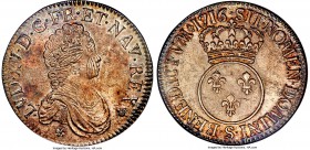 Louis XV Ecu 1716-S MS63 NGC, Reims mint, KM414.18, Dav-1326. A difficult issue in Mint condition, especially so at choice levels of certification and...