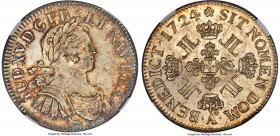 Louis XV Ecu 1724-A MS64 NGC, Paris mint, KM472.1, Dav-1329. A superbly struck example of this conditionally scarce issue showing full detail and bril...