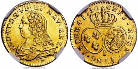 Louis XV gold 1/2 Louis d'Or 1730-I MS63 NGC, Limoges mint, KM488.6, Fr-462. An exceptional offering with glistening fields and glowing mint radiance ...