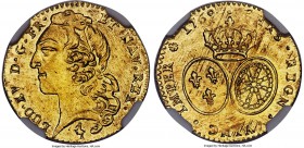 Louis XV gold 1/2 Louis d'Or 1769-A MS63 NGC, Paris mint, KM517.1, Fr-465, Gad-330. Vibrant reflectivity in the fields imparts superb eye-appeal, with...