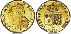 Louis XVI gold 2 Louis d'Or 1786-A MS63 NGC, Paris mint, KM592.1. Exceedingly bright, a choice Mint State example bordering on prooflike from the refl...