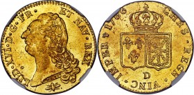 Louis XVI gold 2 Louis d'Or 1786-D MS64 NGC, Lyon mint, KM592.5. A fresh specimen aglow with mint brilliance, silky surfaces fully struck-up giving bo...