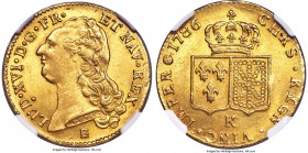 Louis XVI gold 2 Louis d'Or 1786-K MS63 NGC, Bordeaux mint, KM592.8. Variety with dot appearing below the third letter of the monarch's name, denoting...