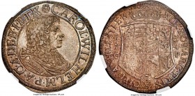 Anhalt-Zerbst. Carl Wilhelm 2/3 Taler 1674-CP MS64 NGC, KM19.1. An admirable fractional Taler and seldom encountered in such a choice quality, with be...