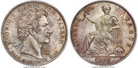 Bavaria. Ludwig I Taler 1830 MS65 PCGS, Munich mint, KM750, Dav-566. Exceptionally appealing with dappled lilac tone over steel-gray surfaces, this be...