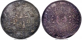 Brunswick-Lüneburg-Celle. Christian Ludwig 2 Taler 1664-LW AU50 NGC, KM252.5, Dav-LS189. Aged gray patina with bold details featuring a prancing horse...