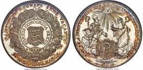 Eichstatt. Sede Vacante Taler 1757-MF MS63 Prooflike NGC, Nurnberg mint, KM75, Dav-2208, Cahn-133. Featuring Chapter arms within a central circle, wit...