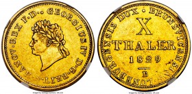 Hannover. George IV of England gold 10 Taler 1829-B XF45 NGC, Hannover mint, KM133, Fr-1158, Jaeger-108. A moderately circulated example of this lesse...