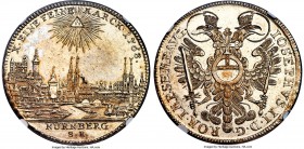 Nürnberg. Free City "City View" Taler 1768-SR MS61 NGC, KM350, Dav-2494. With the titles of Joseph II. Obv. Radiant symbol of the Trinity above a view...