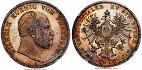 Prussia. Wilhelm I Proof 2 Taler 1865 PR62 NGC, Berlin mint, KM496. Quite difficul to procure as a proof this well struck and beautiful piece radiates...