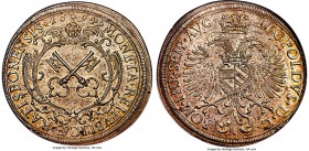 Regensburg. Free City Taler 1694-MF MS64 NGC, KM203, Dav-5773. This large taler exhibits a laudable degree of detail throughout, with glistening field...