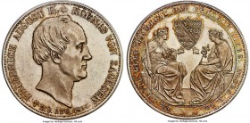 Saxony. Friedrich August II 2 Taler 1854-F MS65 PCGS, Dresden mint, KM1183, Dav-880, Thun-331. Gustav Theodor Fischer as mintmaster. A soft and entici...