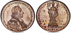 Wurzburg. Franz Ludwig Taler 1790-MP MS65 NGC, KM435, Dav-2909. A glimmering gem, with a smooth and fluid luster that rolls across near pristine surfa...