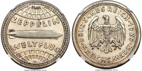 Weimar Republic Pattern "Zeppelin" 5 Mark 1929-A UNC Details (Cleaned) NGC, Berlin mint, Schaaf-343/G2. A scarce pattern issue difficult to find in an...