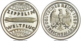 Weimar Republic Specimen Pattern "Zeppelin" 5 Mark 1929-A SP67 PCGS, Berlin mint, Schaaf-343/G3. An absolutely immaculate example of this scarce zeppe...