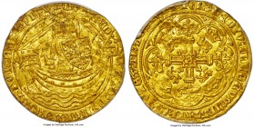 Edward III (1327-1377) gold Noble ND (1361-1369) UNC Details (Damage) PCGS, London mint, Treaty period, 7.68gm, S-1502, N-1231. Crowned king with swor...