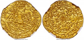 Edward IV (First Reign, 1461-1470) gold 1/2 Ryal ND (1464-1470) MS63 NGC, York mint, Light coinage, 3.90gm, S-1963, N-1558. Edward standing facing in ...