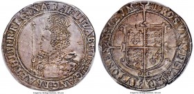 Elizabeth I 1/2 Crown ND (1601-1602) XF45 PCGS, Tower mint, "1" mm, Seventh issue, KM6, S-2583, N-2013. An example of commendable quality and preserva...