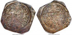 Charles I Pontefract Besieged octagonal Shilling 1648 (1649) VF Details (Plugged) PCGS, KM383, S-3151, N-2649. A wonderful variety struck in 1649 afte...
