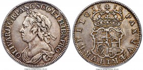 Oliver Cromwell 1/2 Crown 1658 XF45 PCGS, Royal mint, KMB207, S-3227A. A highly sought type with Cromwell as Protector. This solid specimen displays o...
