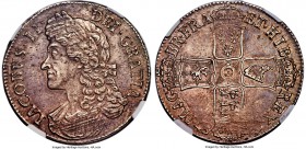 James II Crown 1687 AU58 NGC, KM463, S-3407, ESC-743. TERTIO edge. Struck on a flan with strong adjustment marks, leading to haymarks to James's hair ...