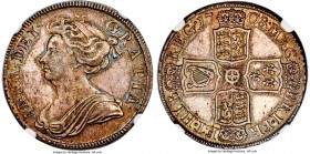 Anne 1/2 Crown 1708 MS63 NGC, KM525.3, S-3604. A very difficult type to obtain in Mint State; Anne's coinage tends to exhibit shallow engraving and we...