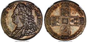 George II Crown 1751 MS61 NGC, KM585.2, S-3690. V. QVARTO edge. A tremendously toned example of this highly pleasing crown, exhibiting a deep cabinet ...