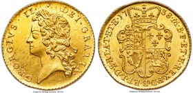 George II gold 2 Guineas 1738 MS62+ NGC, KM573.3, Fr-339, S-3674. A type seldom if ever seen in Mint State, and thus one that captures the viewer's at...