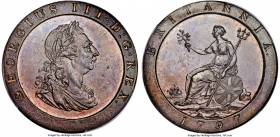 George III 'Cartwheel' Penny 1797-SOHO MS66 Brown PCGS, KM618, S-3777. At the highest grade level for the type as assigned by PCGS, this premium gem C...