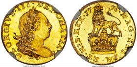 George III gold Proof Pattern 1/3 Guinea 1776 PR63 NGC, W&R-137 (R3). A gorgeous coin, the first to feature the lion-atop-crown design which, although...