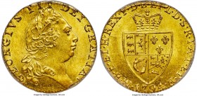 George III gold Guinea 1794 MS64 PCGS, Royal mint, KM609, S-3729. Highly lustrous with unusually pristine surfaces for the type. Tied for finest certi...