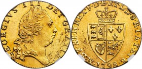 George III gold Guinea 1798 MS63 NGC, KM605, S-3729. An outstanding Guinea, certainly a premium example even for the certified grade; immensely well m...