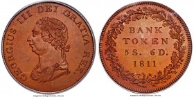 George III copper Proof Pattern Bank of England 5 Shillings and 6 Pence 1811 PR66 Red and Brown PCGS, ESC-206 (R3). "Wreath" variety. Produced by the ...