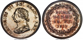 George III Proof Pattern Bank of England 5 Shillings and 6 Pence 1811 PR60 NGC, KM-PnH68, ESC-203, L&S-121 (R4). "Wreath" reverse. An extremely rare t...