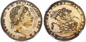 George III Crown 1818/8 MS63 NGC, KM675, S-3787. LIX on edge. An icy white and lustrous offering, certainly choice Mint State and only held back from ...