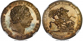 George III Crown 1818 MS63 NGC, KM675, S-3787, ESC-2005/2006. LVIII on edge. An exceptionally flashy and prooflike specimen, Pistrucci's skilled portr...