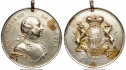 George III (1760-1820) silver "Indian Peace" Medal ND (c. 1776) XF (cleaned, stained), Eimer-736, Adams-7.3, Jamieson, fig. 18. "Paw to I" variety. 76...