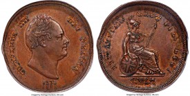 William IV Mint Error Penny (Broadstruck) 1831 MS62 Brown PCGS, KM707, S-3845. A very unusual piece, double struck with the second strike hitting the ...
