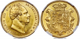 William IV gold Sovereign 1837 MS62 NGC, KM717, S-3829B. A type scarcely represented in Mint State, this final-year Sovereign shows pleasing detail co...