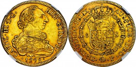 Charles III gold 8 Escudos 1778 NG-P XF45 NGC, Nueva Guatemala mint, KM40, Fr-10. A very rare date! Moderately circulated, yet with a balanced strike....