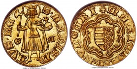 Maria gold Gulden ND (1382-1387) MS63 NGC, Fr-8, CNH-111. A fabulous example from this short reign with full golden mint brilliance and sharp details....