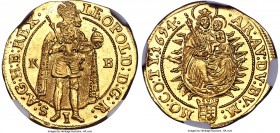 Leopold I gold Ducat 1694-K-B MS65 S NGC, Kormoczbanya mint, KM151. A glorious representative of the type, currently the finest in the certified popul...
