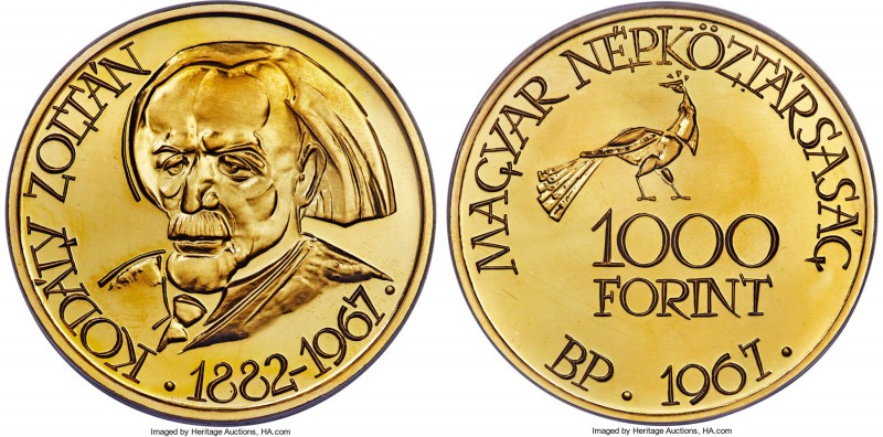 People's Republic gold Proof 1000 Forint 1967-BP PR67 Cameo NGC, Kremnitz mint, ...